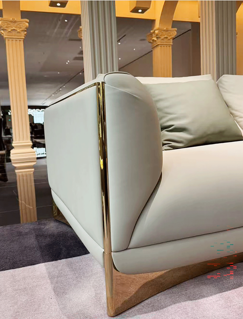 V02 Midnight Velvet Gold-Base Sofa