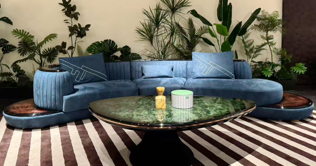 FD10-2 Royal Blue Curved Modular Sofa
