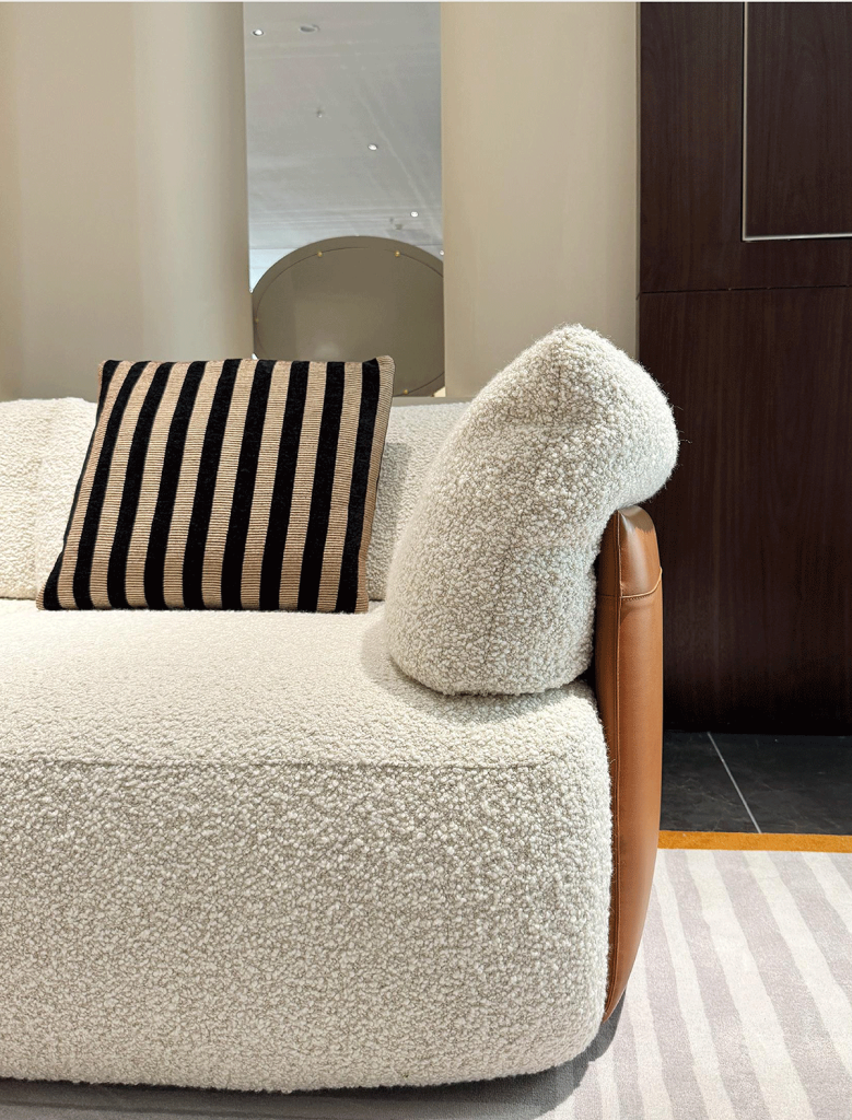 FD10-4 Cream Bouclé Armless Modular Sofa