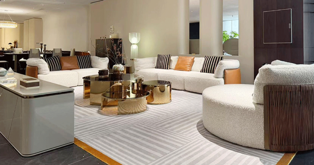 FD10-4 Cream Bouclé Armless Modular Sofa