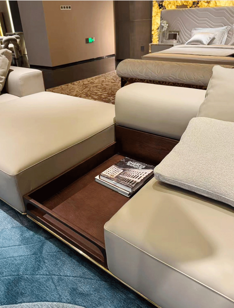 V06 Taupe Velvet Couture Sectional