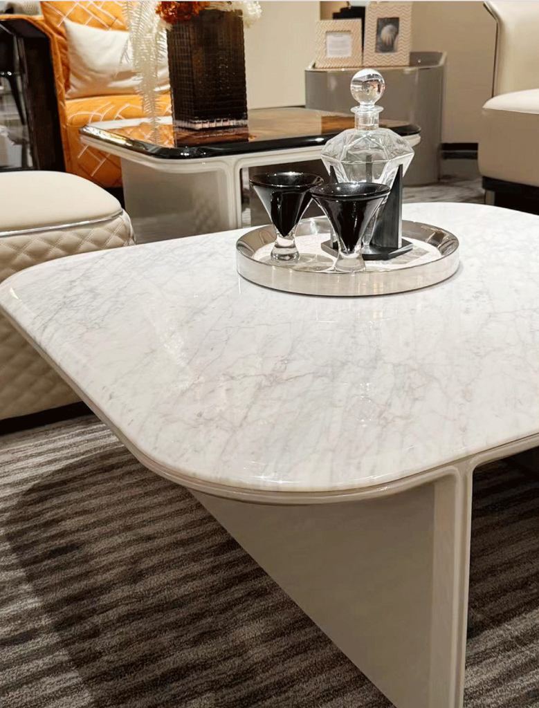 BD-08 Marble & Bronze Coffee Table