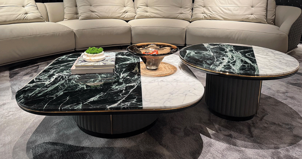 V13 Bi-Colour Marble Nesting Tables