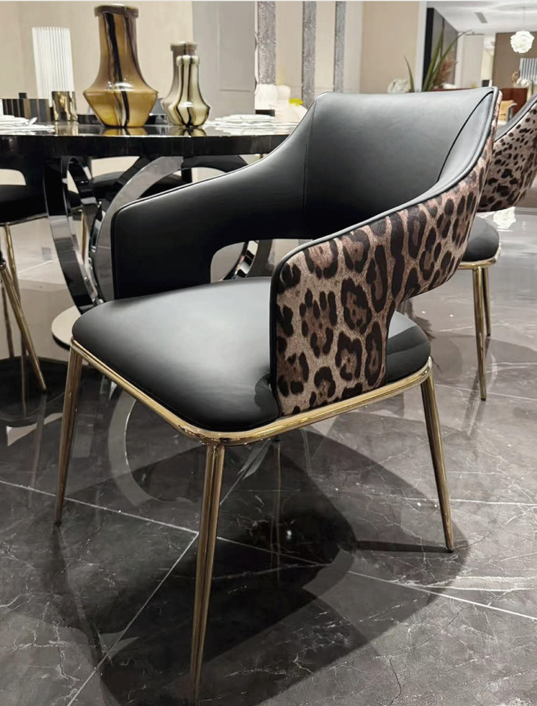 FD10-15 Leopard Print Dining Chair