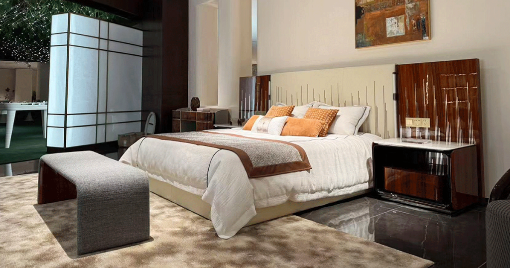 BD-15 Leather & Rosewood Bedroom Suite