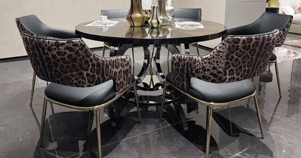 FD10-15 Leopard Print Dining Chair
