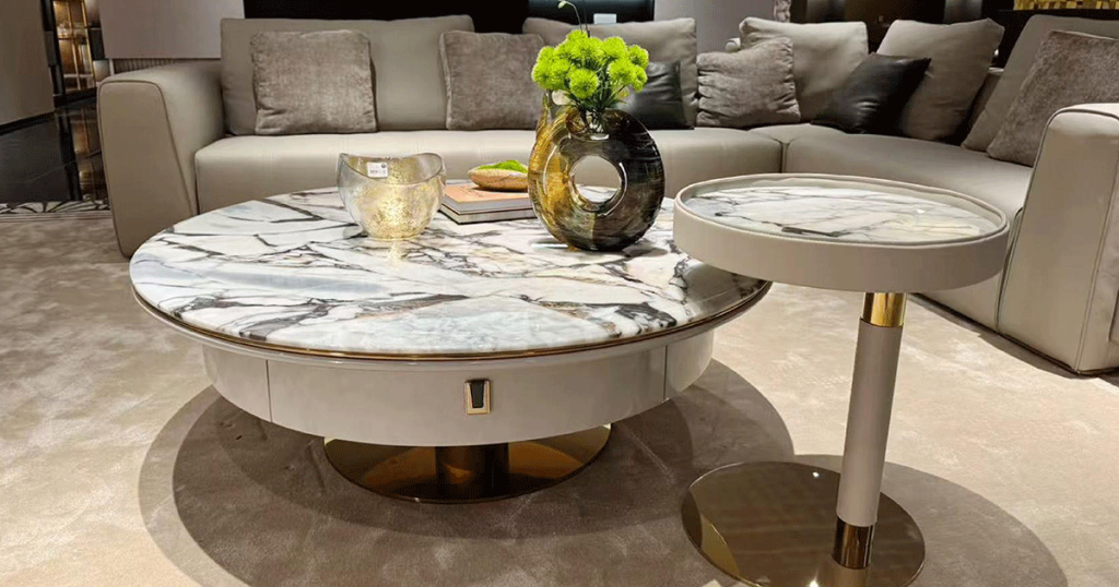 V16 Marble & Lion-Head Coffee Table