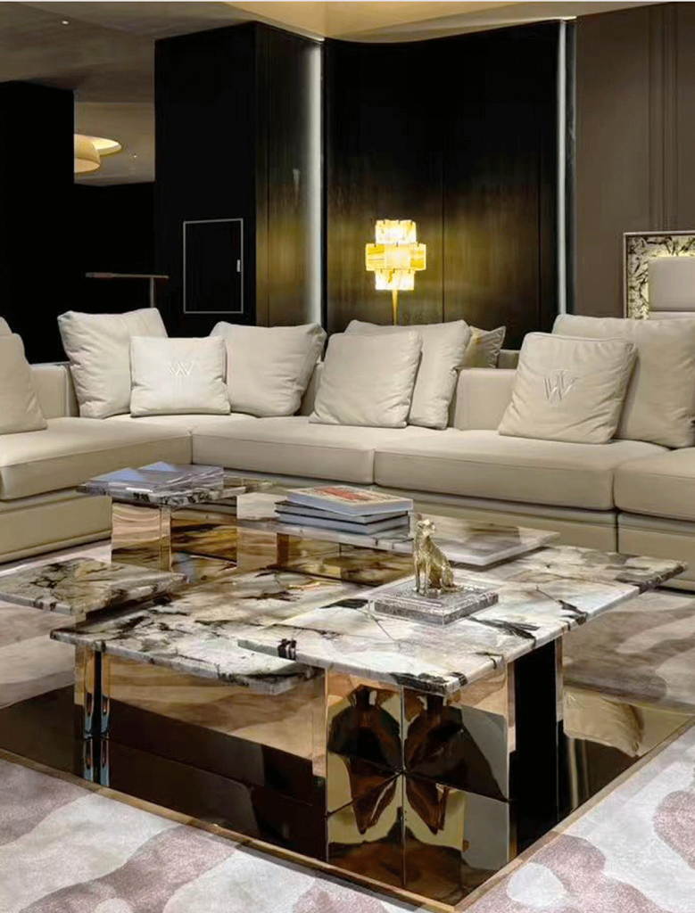 V18 Tiered Marble Architectural Table