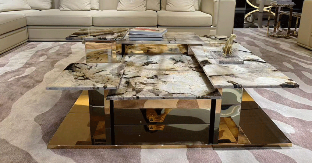 V18 Tiered Marble Architectural Table