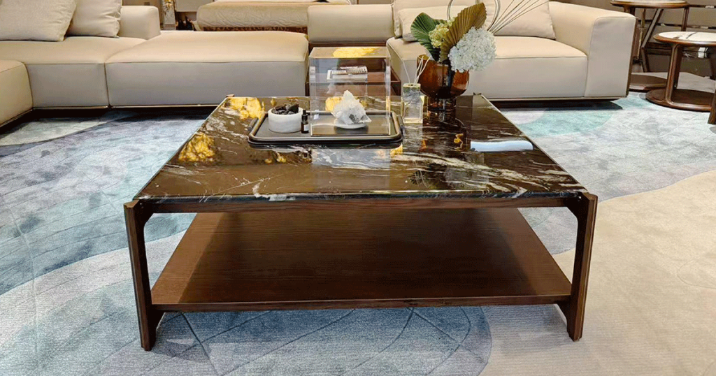 V20 Marble & Wood Tray Coffee Table