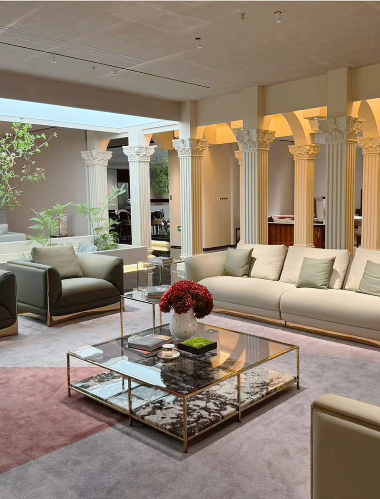 V21 Bronze Frame Marble Coffee Table