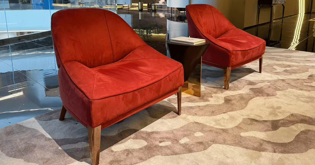 V25 Oxblood Velvet Lounge Chair