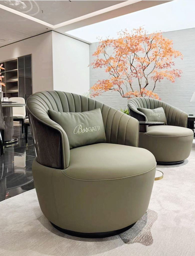V26 Sky-Blue Velvet & Croc Swivel Chair