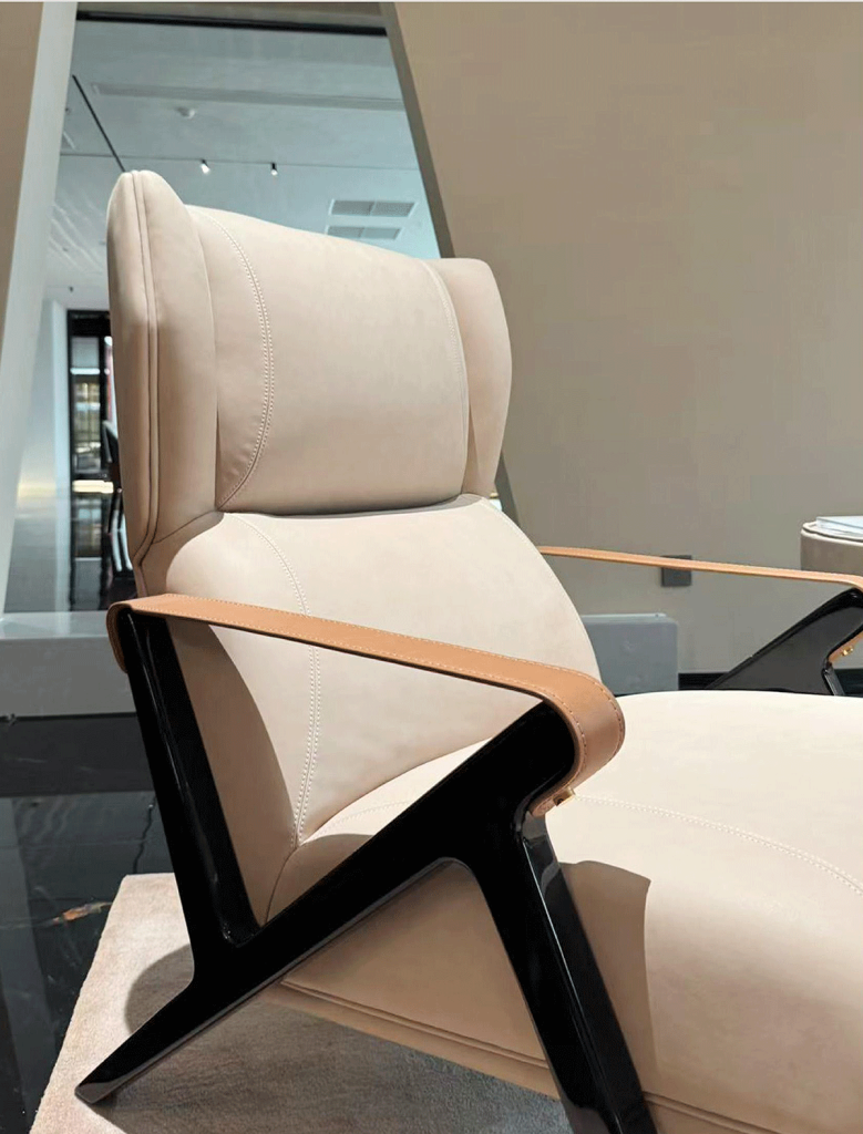 V30 Rust Wool Wingback Lounge Chair