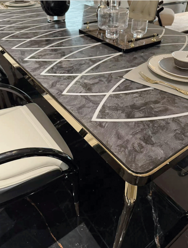 V41 Nero Marquina Ring-Inlay Table