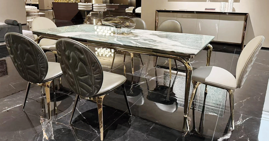 V46 Leaf-Quilted Emerald Dining Chair