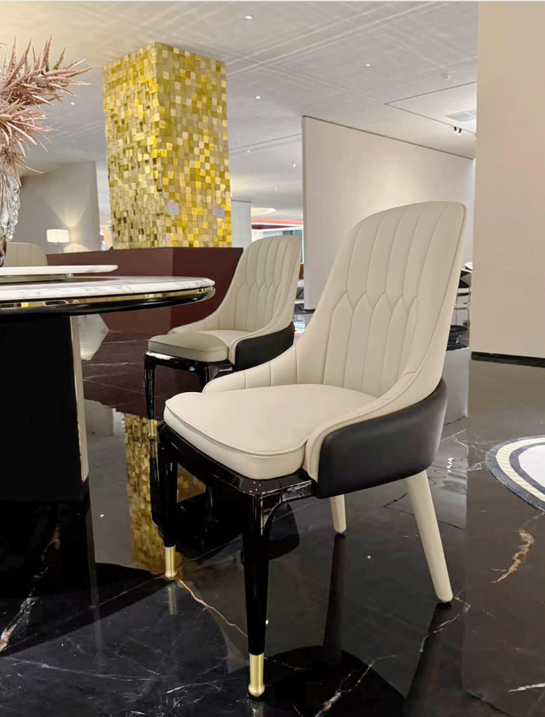 V49 Channel-Tufted Leather Lounge Chair