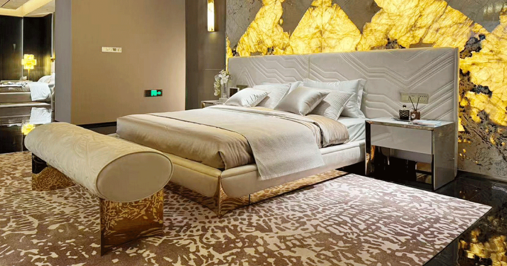 V52 Cream Topographic Wave Bed