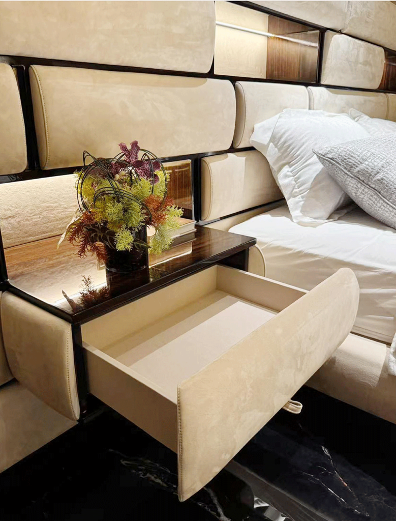 V54 Modular Shelving Upholstered Bed