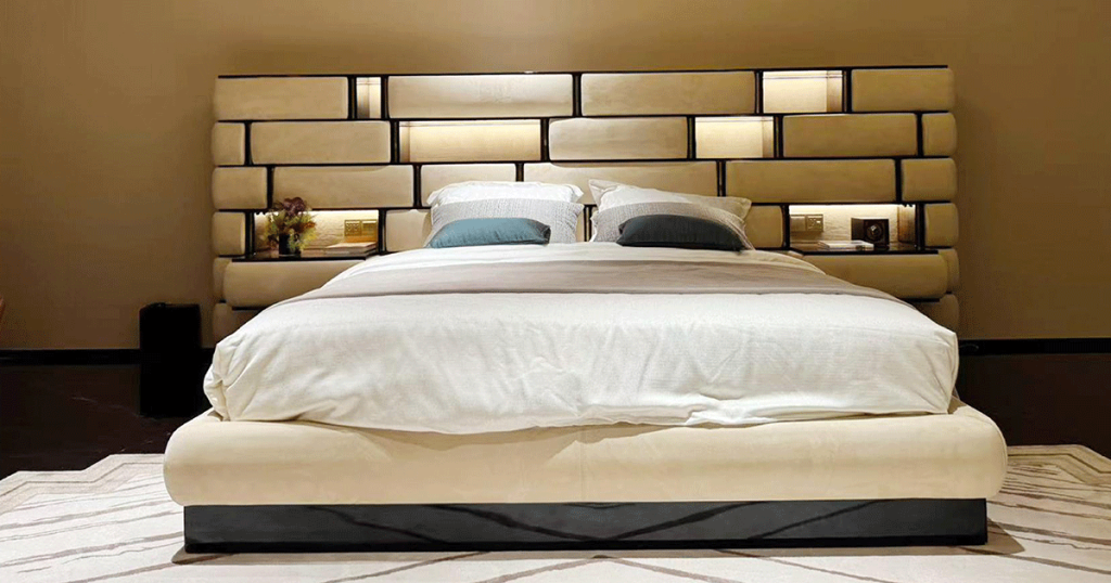 V54 Modular Shelving Upholstered Bed