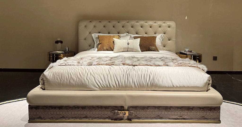 V59 Capitonne Velvet Winged Bed