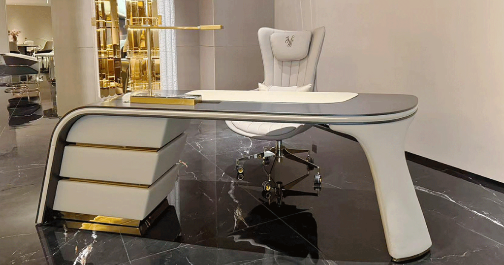 V64 Champagne Lacquer Writing Desk