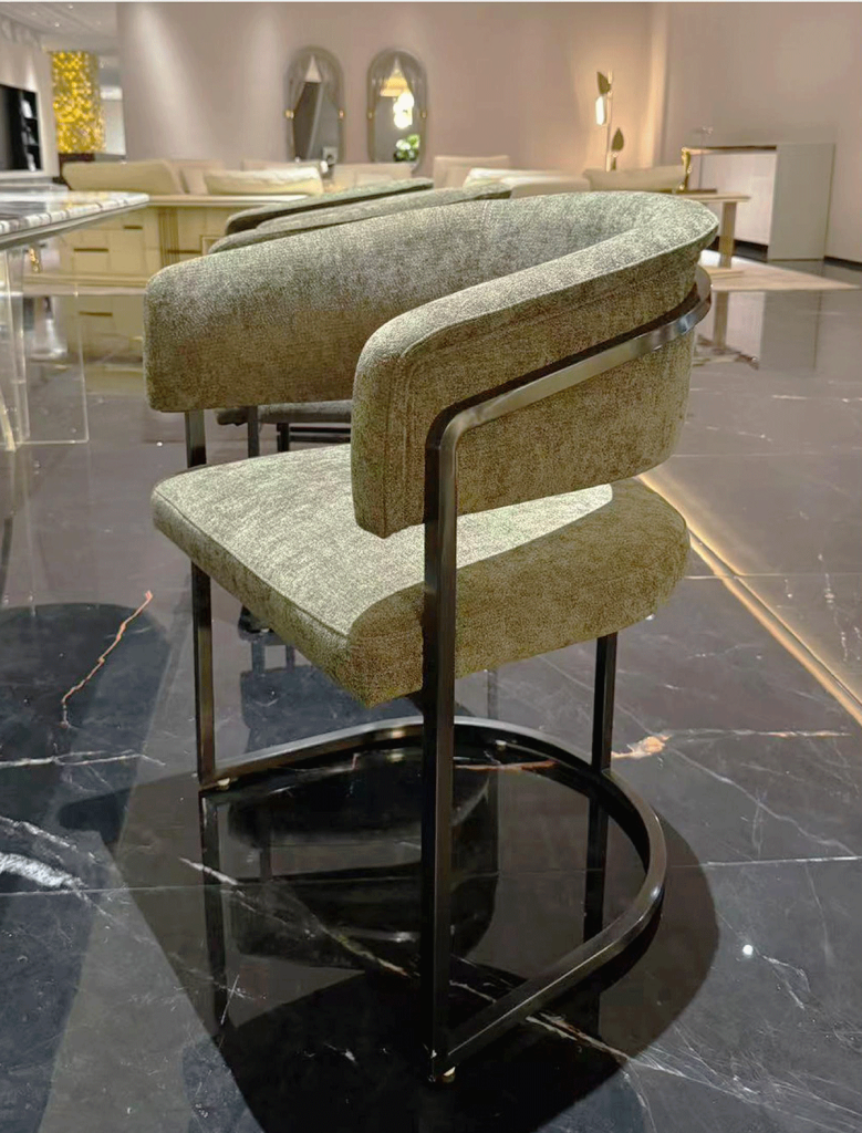 V66 Olive Velvet Cantilever Armchair