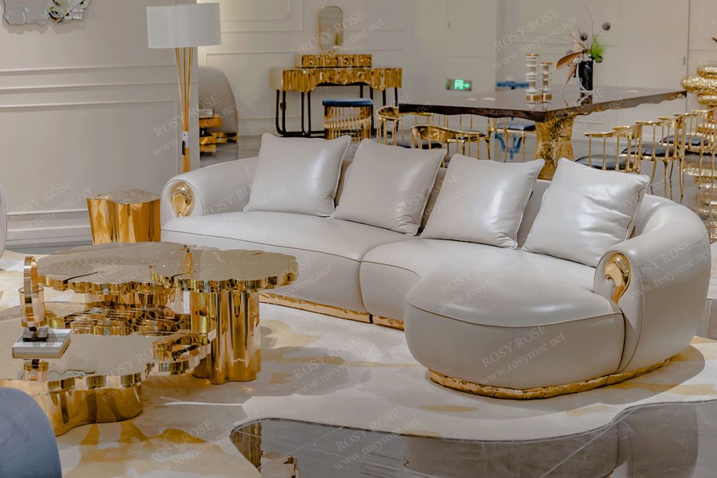 Aurum Grand Gold-Accent Italian Lounge Suite