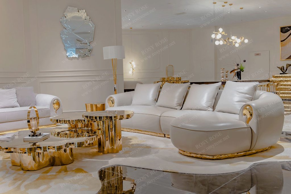 Aurum Grand Gold-Accent Italian Lounge Suite
