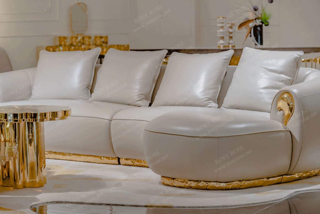 Aurum Grand Gold-Accent Italian Lounge Suite