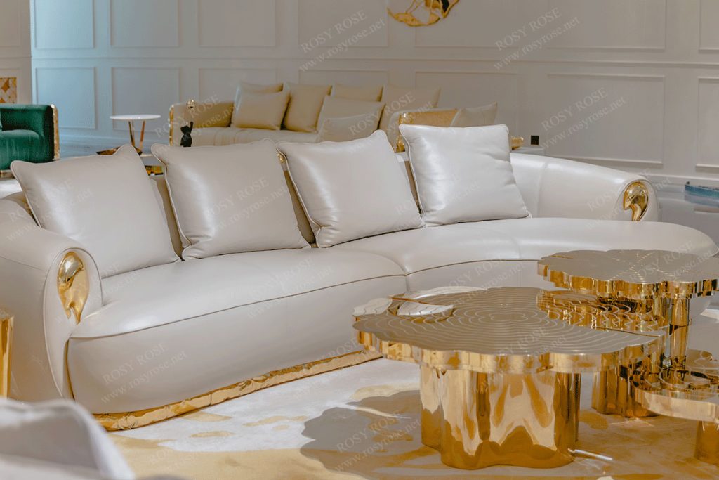 Aurum Grand Gold-Accent Italian Lounge Suite