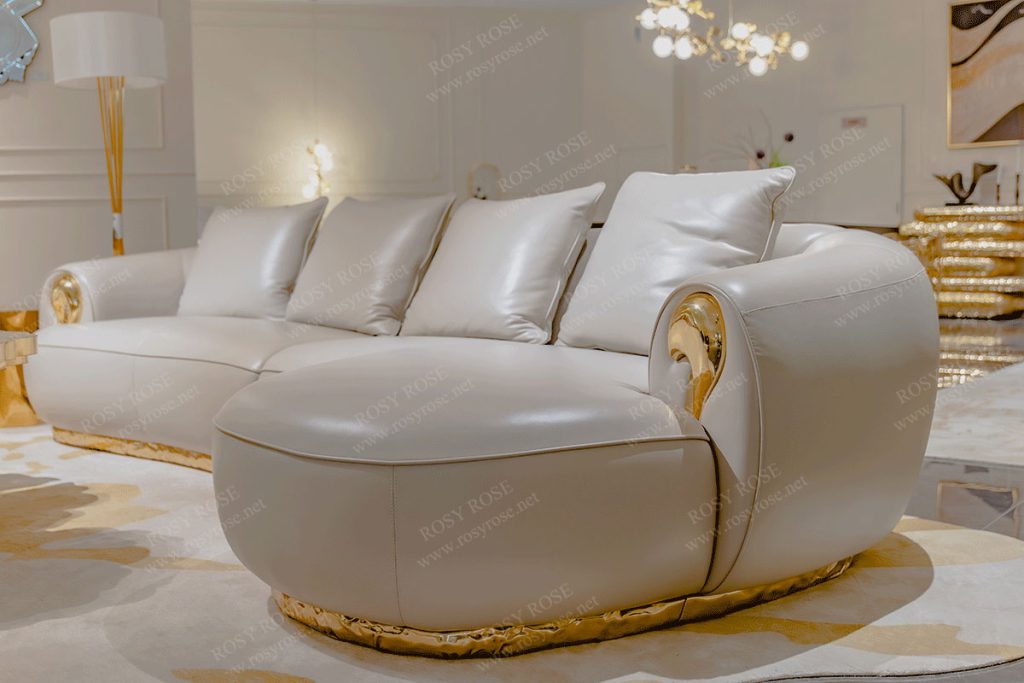Aurum Grand Gold-Accent Italian Lounge Suite
