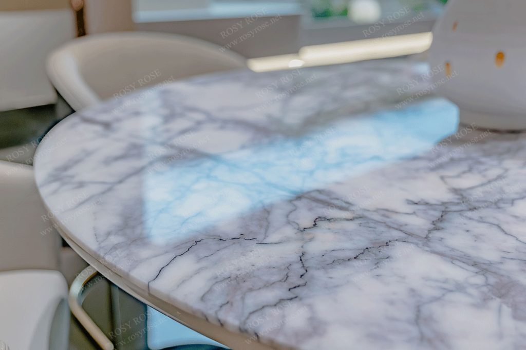 Magnolia Majestic Round-Marble Dining Suite
