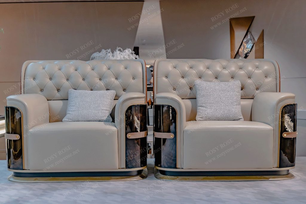 Elyse Opulent Tufted Marble Lounge Suite