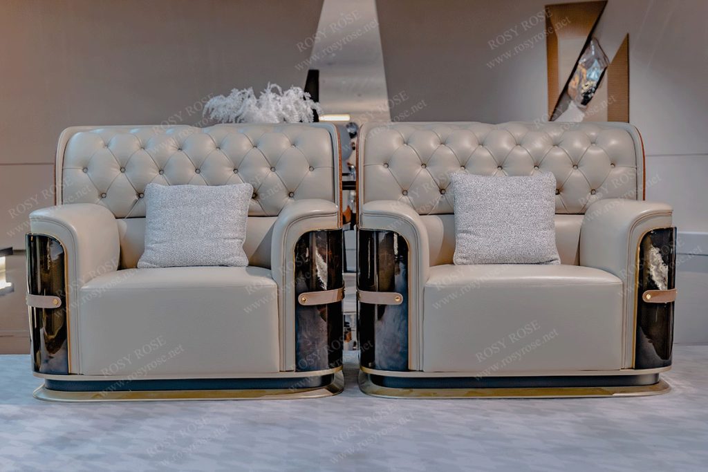Elyse Opulent Tufted Marble Lounge Suite