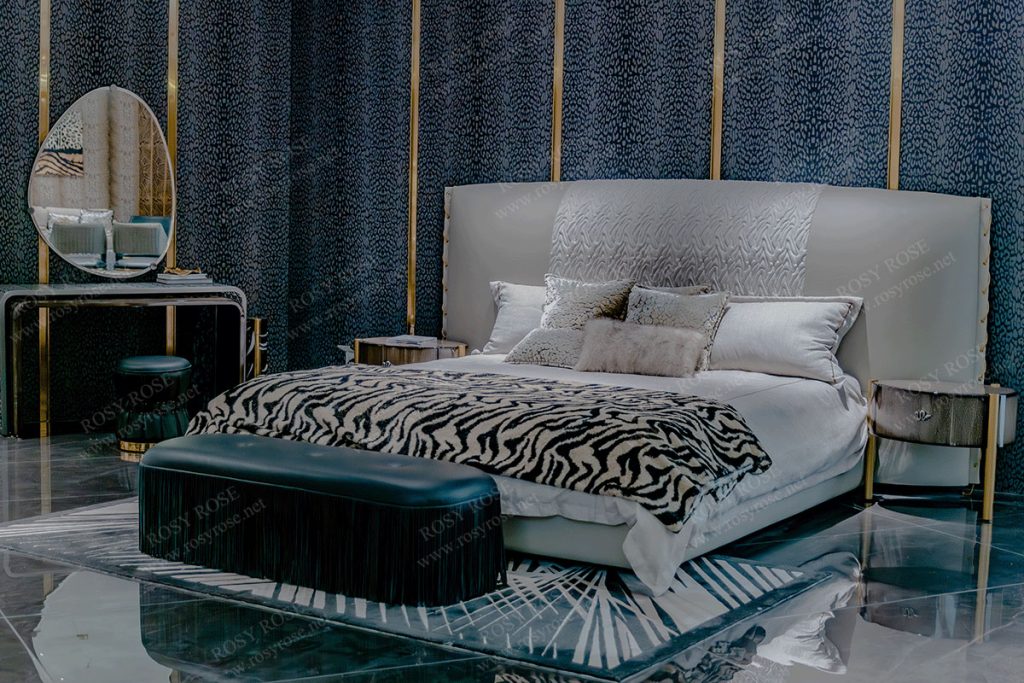 Selene Princely Zebra-Embossed Bedroom Suite