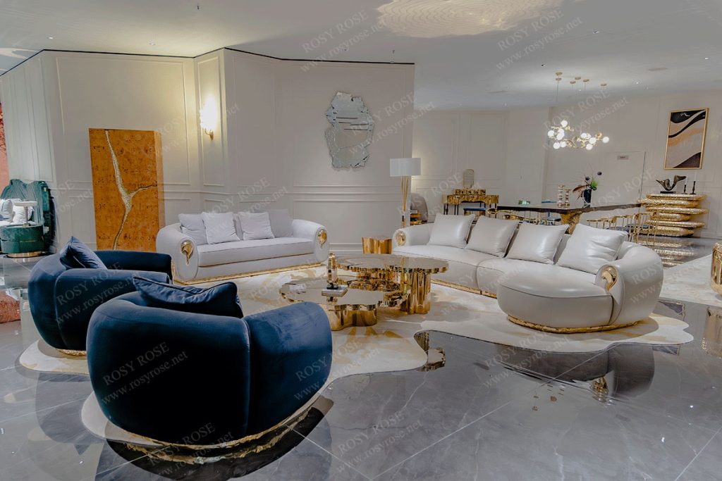 Aurum Grand Gold-Accent Italian Lounge Suite